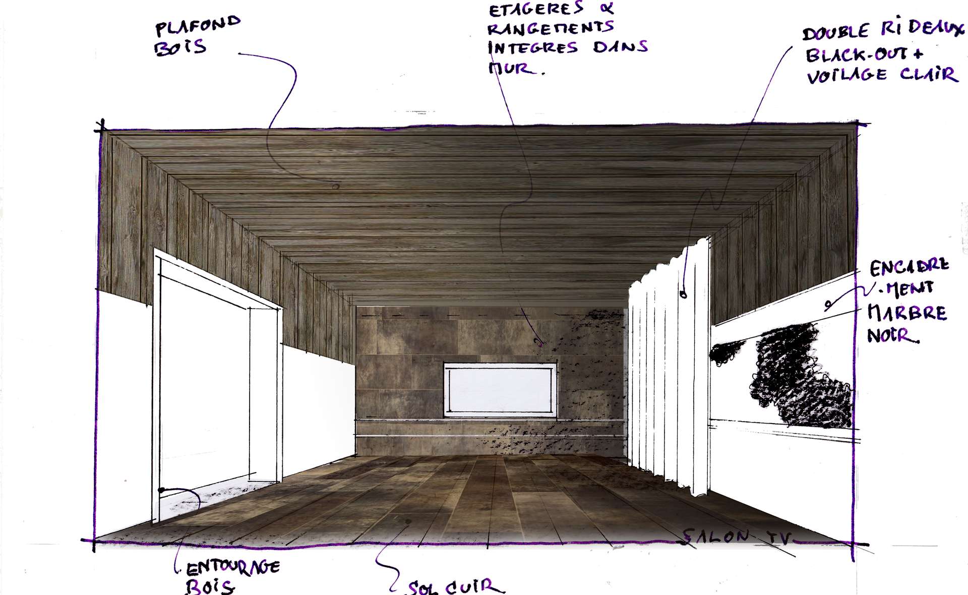 À la main — 2003 SWR MBO - Salon TV - WIP revA — Somoya architecte